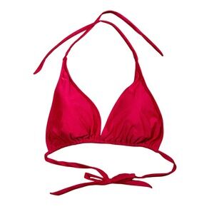 $79 Ocean Blues Womens Little Red Bikini Top Halter Adjustable Triangle XXL Red